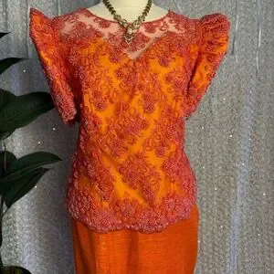 Majestic Vouge Collections | Dresses | Orange Inabel Serpentine Terno ...